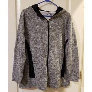 Made for Life - Hooded Sweatshirt, Men's Gray Black, Full Zip, Pockets, Size LG